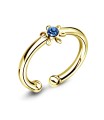 Flower Stone Set Silver Ear Cuff EC-413